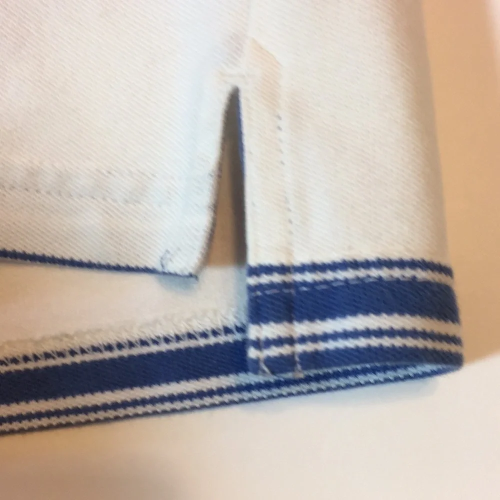 Banana Republic Fitted Polo White and Blue Stripes Size XL